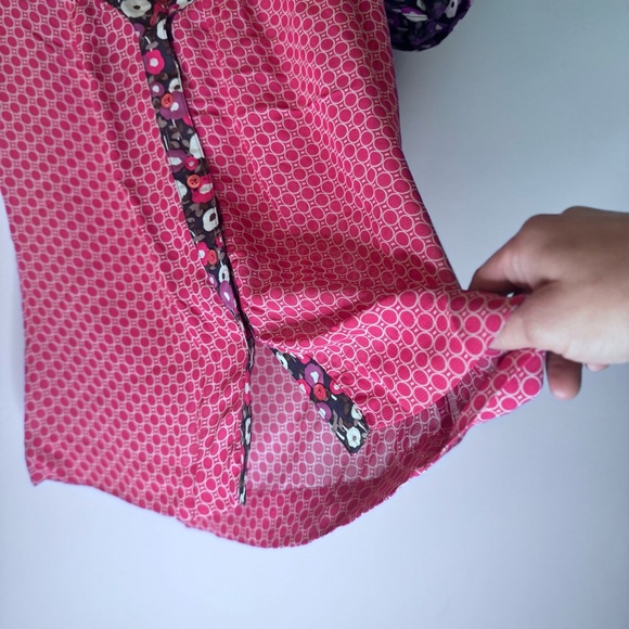 Boden viscose sheer red and navy Floral Blouse - Picture 6 of 10